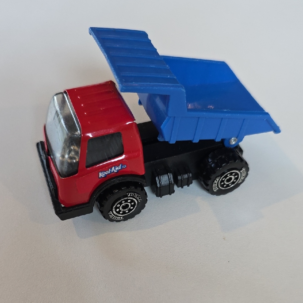 Kool-Aid Red and Blue Toy Dump Truck - Rare Find